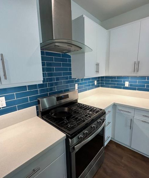 Kitchen Backsplash After Custom Tile Installation